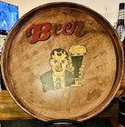 Vintage Metal Beer Sign Tray 22    Round  