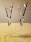 New Waterford Crystal Wedding Champagne Toasting Glasses flutes - Made In Italy