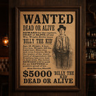 Framed Jesse James  Doc Holiday  And Billy The Kid Posters Western Vintage Decor