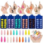 100pcs Nails Art Manicure False Nail Tips Matte Full Cover Long Stiletto Fake