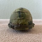 Original Vietnam War Us M1 Steel Pot Helmet With Cover Dated 1968 And Camo Band