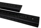 10 Space 10u 17 5  Steel Rack Mount Rail Pair Road Case Amp Mixer 10-32 Threaded