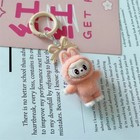 1-pc Labubu Keychain Doll Couple Kawaii Cartoon Creative Bowknot Mobile Phone
