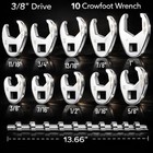 10pc 3 8  Drive Sae Flare Nut Wrench Set 3 8 -1  Chrome Steel Crowfoot