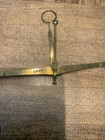 Antique Small Pocket Hangjng Scale-brass- Hook Celluloid Cups Balance-stamped