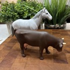 Bruder Farm Animals Lot Cow   Dapple Gray Horse Figures Made In Germany 1 16