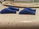 Set Of Four Vintage Ceramic Koi Fish Chopstick Rests Cobalt Blue Decorative