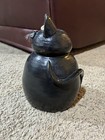 What A Crock Studio Art Pottery Black Cat Bank W  Stopper Handmade 6 5   h X 4   w
