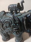 1950 Heavy Bronze Chinese Ritual Zun Vessel Style 9 x6 x8 