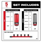 Milwaukee 49-66-7831 Shockwave 1 2  Sae metric Lug Nut Wheel Socket Set - 5 Pc