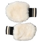 Dolce   Gabbana Gloves Black Beige Knit Paw Fur Wrist Mitten One Size Rrp 370usd