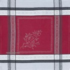 Set Of 6 Provencal Jacquard Woven Napkins Olives - Red grey - Made In France