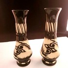 Sarawak Hand Crafted engraved Flora Vases From Borneo - Malaysia -rare