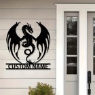 1pc Farmhouse Wall Decor  Metal Flaming Dragon Art  Custom Names  Porches  Patio