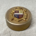 King Edward Vii Pill Snuff Box Brass Coronation 1902 Vintage Uk British Monarchy