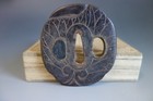 Tsuba Guard Aoi Hollyhock Echizen Kinai Name Sign Japan Samurai Sword Fitting