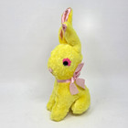 11  Vintage Yellow   Pink Bunny Rabbit Stuffed Animal Plush Toy Satin Ears