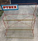 Very Rare Pyrex Wire Rack Metal Standing Store Display With Sign Wow 