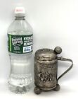 Antique Denmark Silver Plated Repousse Footed Tankard Beer Mug With Lid 5 1 4   