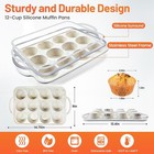 Silicone Muffin Pan For Baking With Metal Reinforced Frame For Oven Dishwasher