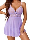 Avidlove Lingerie Babydoll Strap Chemise Halter Teddy Neck Sleepwear
