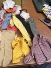 Vintage Ken Doll Yellow Vinyl Carrying Case With Lot Of Clothes Barbie