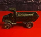 Antique Cast Iron Dump Truck Toy Vintage 4 Wheel Construction Vehicle Unmarked