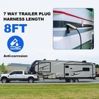 8 Ft 7 Pin Trailer Plug Extension  Heavy Duty Copper Wiring Harness For Rvs   Tr