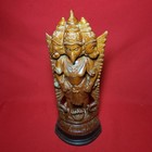 Antique Khatai Sons Hindu Gods Hand Carved Wood Sculpture 13 