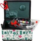 Singer Vintage Spools Sewing Basket With Notions Kit Tan