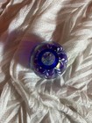 Iridescent Art Glass Cobalt Blue Pearlescent Perfume Bottle Teardrop Stopper