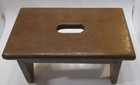 Primitive Old Brown Painted Handcrafted Solid Wood Small 6x9x13 Foot Step Stool