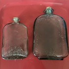 Vintage Green Decanters With Cork Stoppers 2 One Is  8 Inches Tall 7 Inches Othe
