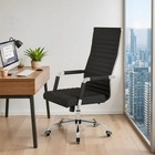 High Back Faux Leather Office Chair Swivel Ergonomic W  Lumbar Black