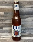 Vintage 1991 Miller Lite Beer Half Bottle Lighted Wall Sign 30  W  Flaws  read 