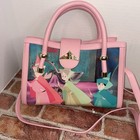 Disney Loungefly Sleeping Beauty Crossbody Purse Pink Gold Accents Vg Condition