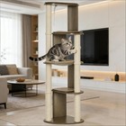 Large Multilevel Corner Cat Tree Tower With Scratching Post   Cat Condo