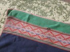 Vintage Striped Persian Rug 42  Square Handmade Orignal Art Deco Green Blue Red