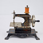 Antique Casige Model 24 Toy Sewing Machine Art Nouveau Floral Lithograph Germany