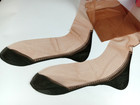 Sz 10 Vtg Dark Seamed   Dark Fancy Feet Flat Knit Cuban 2 Pair Nylon Stockings