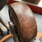 Antique  Heavy Duty Cast Iron Castors With Hardwood Wheels Industrial X 4