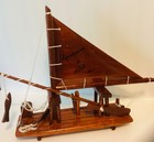 Vintage Sailing Ship Boat Wood Wooden Model Yacht