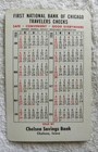 1956 1st National Bank Chicago  Travelers Checks  Chelsea Iowa Savings Calendar