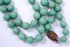 Vintage Chinese Turquoise Carved Carving Bead Necklace 49 Gram