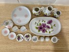 Vintage Royal Norfolk Miniature Porcelain Ceramic Children   s Tea Set Purple Pink