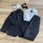 Nautica  95 Little Boys 4 Piece Black Tuxedo Suit Size 5 Wedding Formal Bow Tie 