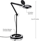Magnifying Floor Lamp With Rolling Base Led Reading Light For Craft Sewing Spa