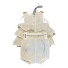 First Impressions Baby Girl   s Shirt   Short Set White   Gold Tulle Size 3-6 M