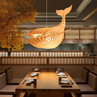 Arturesthome Hanging Lamp Pendant Whale Wood Lighting Art Decor Hand-woven 2024