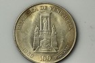 1980 Venezuela 100 Bolivares 90  Silver Coin Grades Mint State  num6443 